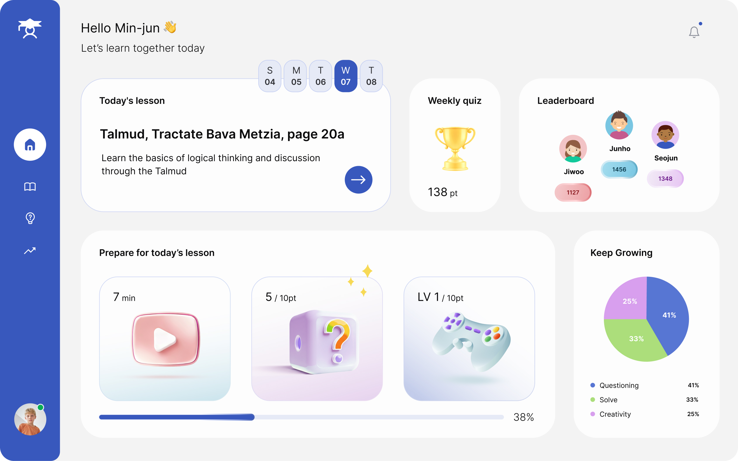 Talmind home screen before the redesign