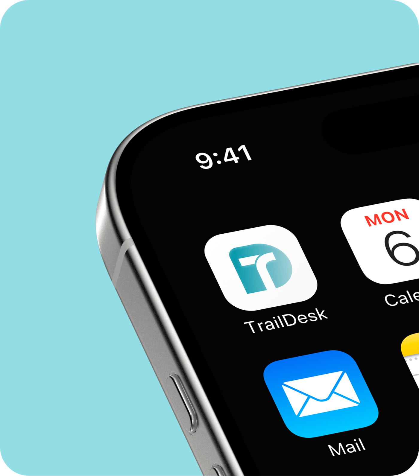 The TrailDesk app icon on an iPhone home screen